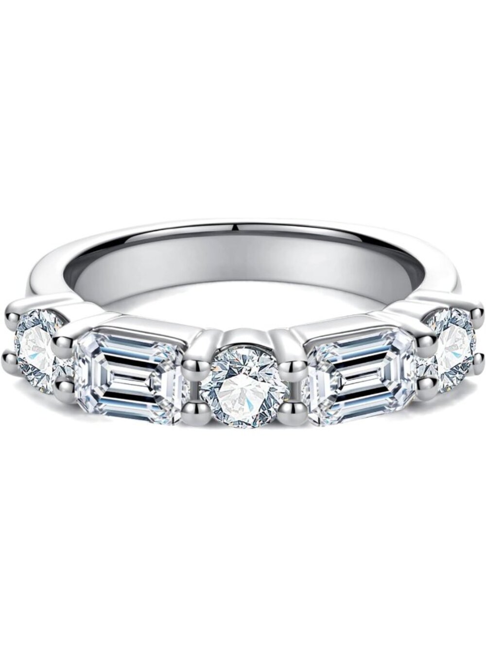 5A Grade CZ Stackable Eternity Wedding Band Set | Bridal & Anniversary Rings